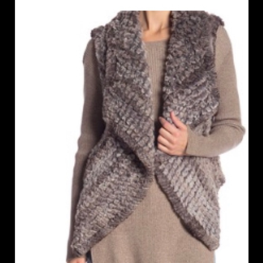 Faux fur draped vest. New with tags
